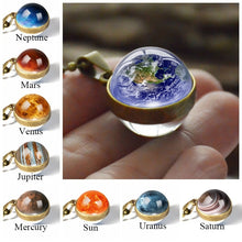 Load image into Gallery viewer, New Personality Fashion Double Side Glass Ball Necklace Earth Planet Pattern Jewelry Galaxy Astronomy Pendant Necklace