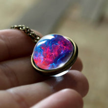 Load image into Gallery viewer, 2019 New Nebula Galaxy Double Sided Pendant Necklace Universe Planet Jewelry Glass Art Picture Handmade Statement Necklace