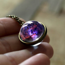 Load image into Gallery viewer, 2019 New Nebula Galaxy Double Sided Pendant Necklace Universe Planet Jewelry Glass Art Picture Handmade Statement Necklace