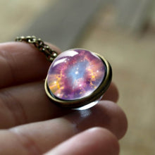 Load image into Gallery viewer, 2019 New Nebula Galaxy Double Sided Pendant Necklace Universe Planet Jewelry Glass Art Picture Handmade Statement Necklace