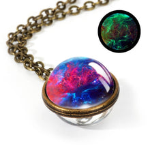 Load image into Gallery viewer, 2019 New Nebula Galaxy Double Sided Pendant Necklace Universe Planet Jewelry Glass Art Picture Handmade Statement Necklace