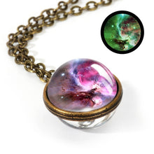 Load image into Gallery viewer, 2019 New Nebula Galaxy Double Sided Pendant Necklace Universe Planet Jewelry Glass Art Picture Handmade Statement Necklace