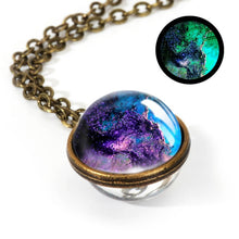 Load image into Gallery viewer, 2019 New Nebula Galaxy Double Sided Pendant Necklace Universe Planet Jewelry Glass Art Picture Handmade Statement Necklace