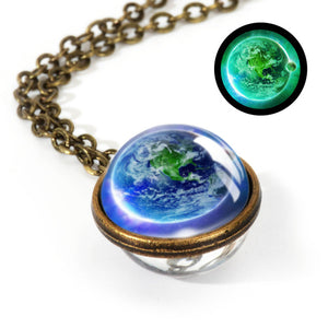 2019 New Nebula Galaxy Double Sided Pendant Necklace Universe Planet Jewelry Glass Art Picture Handmade Statement Necklace