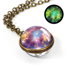 Load image into Gallery viewer, 2019 New Nebula Galaxy Double Sided Pendant Necklace Universe Planet Jewelry Glass Art Picture Handmade Statement Necklace