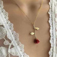 Load image into Gallery viewer, Trendy Red Rose Pendant Necklace Women Jewelry Choker Necklace Chain Women Collier Femme Boho Necklaces Collar Gold Women Gifts