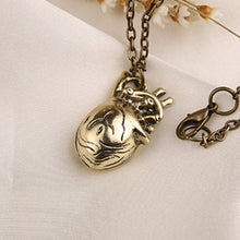 Load image into Gallery viewer, Anatomical Anatomy Heart Necklace Cardiac Atrium Love Silver Bronze Pendant Vintage Medical Biology Jewelry Men Women Wholesale