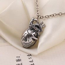 Load image into Gallery viewer, Anatomical Anatomy Heart Necklace Cardiac Atrium Love Silver Bronze Pendant Vintage Medical Biology Jewelry Men Women Wholesale