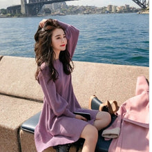 Load image into Gallery viewer, New Spring Korea Dress Women Knitting Oversize Autumn Midi Dress Lantern sleeve Fashion Sweater Dresses