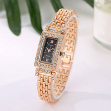 Load image into Gallery viewer, Top Brand Square Women Bracelet Watch Contracted Leather Crystal WristWatches Women Dress Ladies Quartz Clock Rose Gold Waches