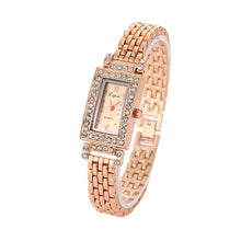 Load image into Gallery viewer, Top Brand Square Women Bracelet Watch Contracted Leather Crystal WristWatches Women Dress Ladies Quartz Clock Rose Gold Waches