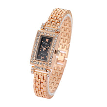 Load image into Gallery viewer, Top Brand Square Women Bracelet Watch Contracted Leather Crystal WristWatches Women Dress Ladies Quartz Clock Rose Gold Waches