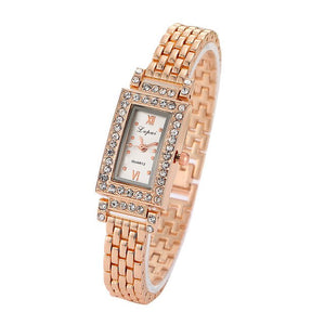 Top Brand Square Women Bracelet Watch Contracted Leather Crystal WristWatches Women Dress Ladies Quartz Clock Rose Gold Waches