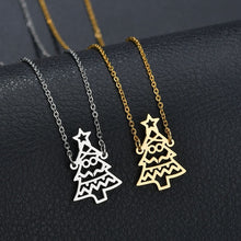 Load image into Gallery viewer, Auxauxme Best Christmas Jewelry Stainless Steel Gold Snowflake Sweater Necklace Collar Jewelry 2019 New Year Gift bijoux femme