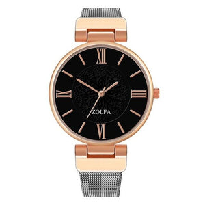 ZOLFA Casual Quartz Stainless Steel Band Watch Analog Wrist Watch woman watch 2019 brand luxury fashion wach